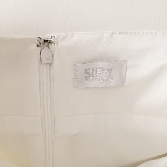 Women's White Strapless Summer Dress - Picture 3 of 9